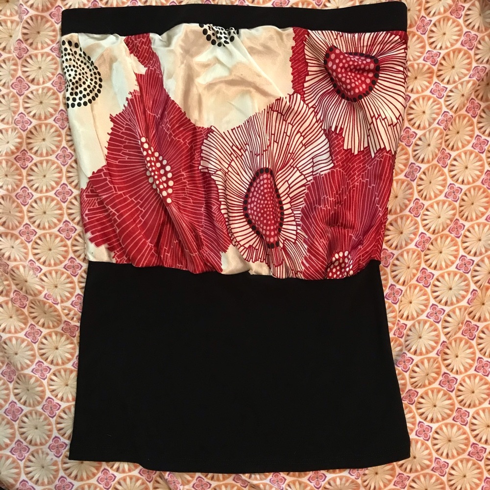 Strapless floral top